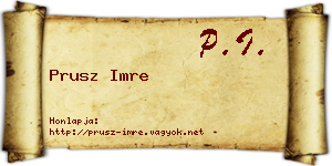 Prusz Imre névjegykártya